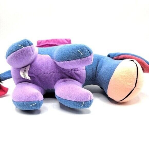 Mattel Eeyore Flip Book Plush Blue 12" On Back Hook Loop Removable Tail Vintage - Picture 7 of 9
